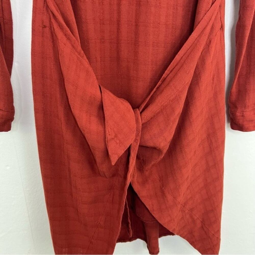 Anthropologie Rust Red Button-Front Mini Dress - Picture 6 of 16